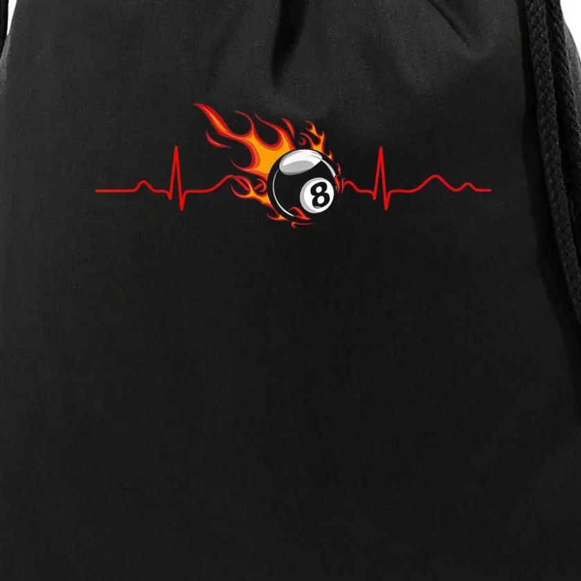 Father's Day Pool Players Heartbeat Billiards 8 Ball Gift For Dad Drawstring Bag