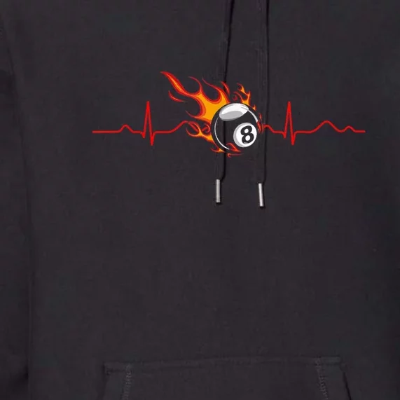 Father's Day Pool Players Heartbeat Billiards 8 Ball Gift For Dad Premium Hoodie