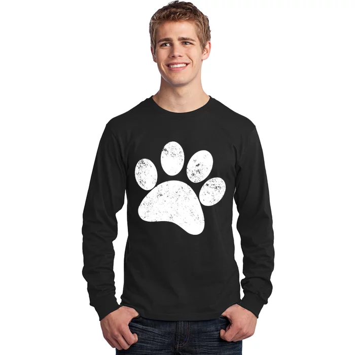 Funny Dog Paw Print Gift Vintage Dog Paw Gift Long Sleeve Shirt