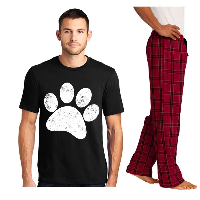 Funny Dog Paw Print Gift Vintage Dog Paw Gift Pajama Set