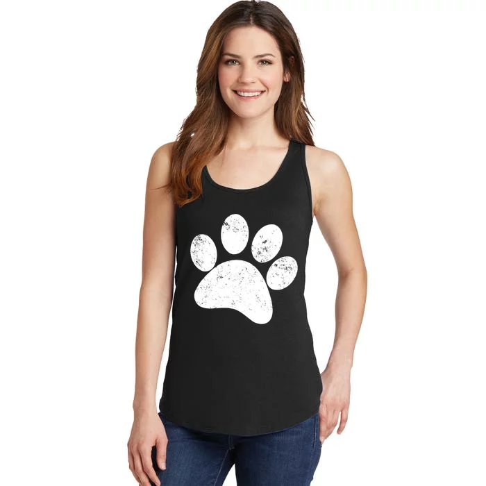 Funny Dog Paw Print Gift Vintage Dog Paw Gift Ladies Essential Tank