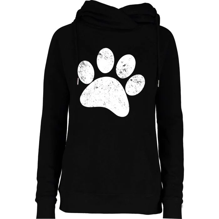 Funny Dog Paw Print Gift Vintage Dog Paw Gift Womens Funnel Neck Pullover Hood