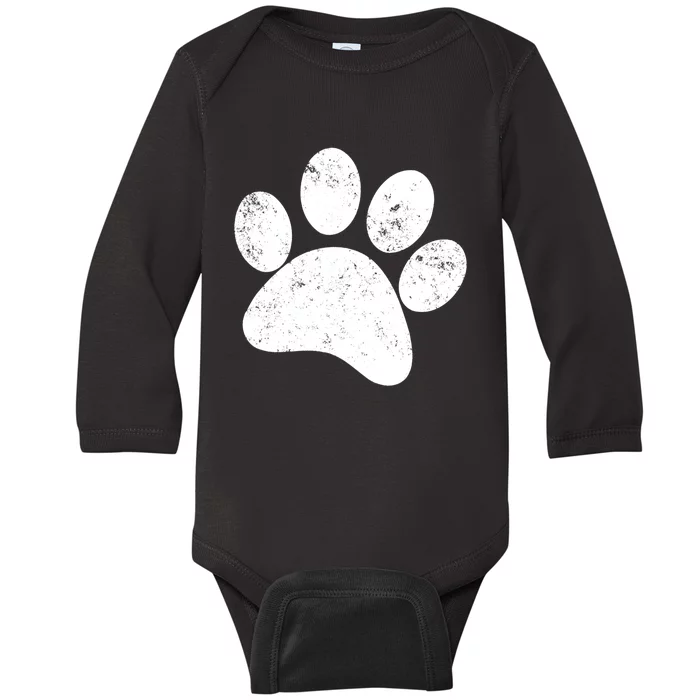 Funny Dog Paw Print Gift Vintage Dog Paw Gift Baby Long Sleeve Bodysuit