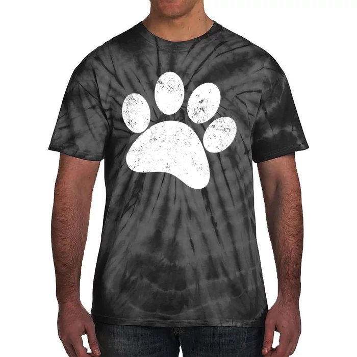 Funny Dog Paw Print Gift Vintage Dog Paw Gift Tie-Dye T-Shirt