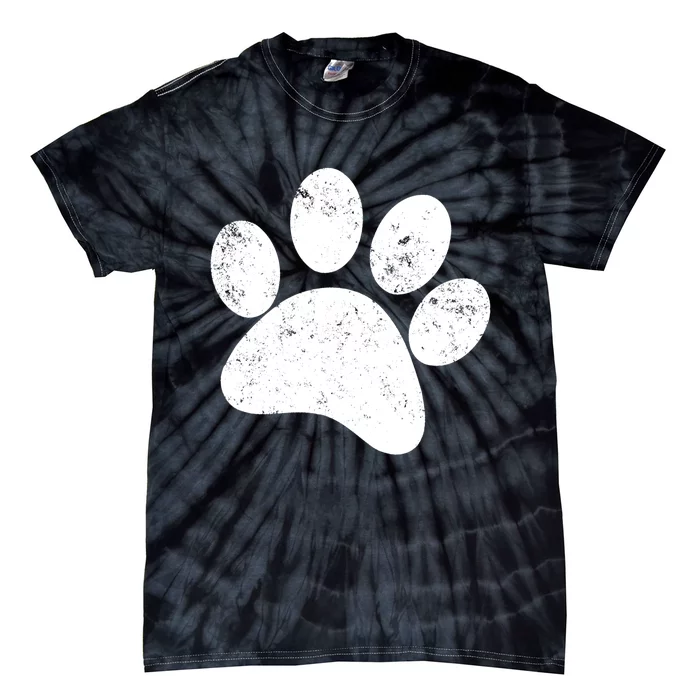 Funny Dog Paw Print Gift Vintage Dog Paw Gift Tie-Dye T-Shirt