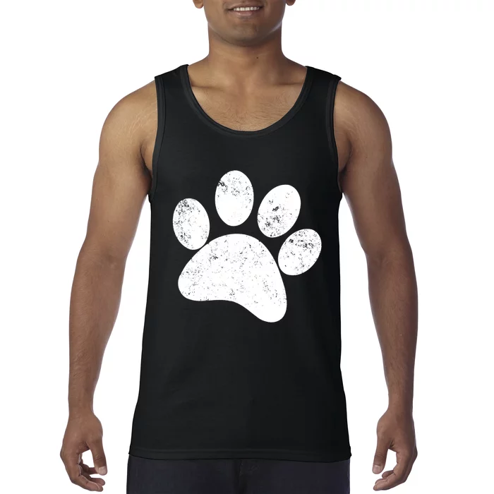 Funny Dog Paw Print Gift Vintage Dog Paw Gift Tank Top