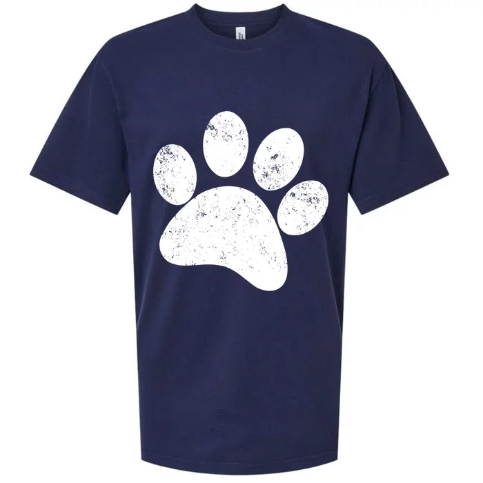 Funny Dog Paw Print Gift Vintage Dog Paw Gift Sueded Cloud Jersey T-Shirt