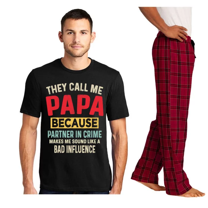 FatherS Day Papa Partner In Crime Funny Fathers Day Dad Pajama Set