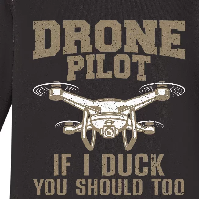 Funny Drone Pilot Design For Drone Operator Baby Long Sleeve Bodysuit