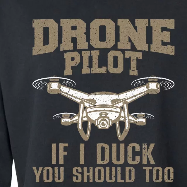 Funny Drone Pilot Design For Drone Operator Cropped Pullover Crew