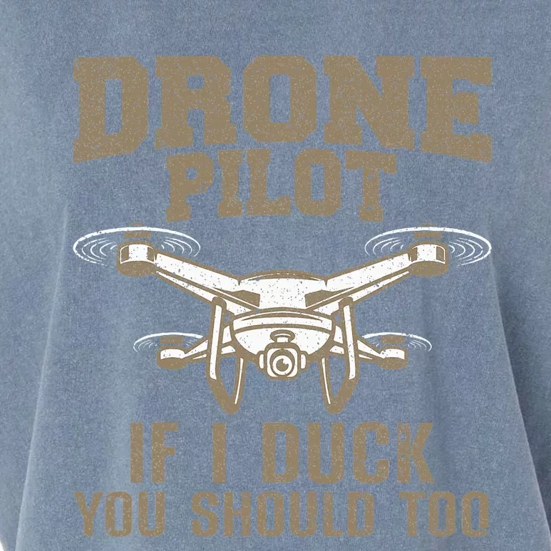 Funny Drone Pilot Design For Drone Operator Garment-Dyed Women's Muscle Tee