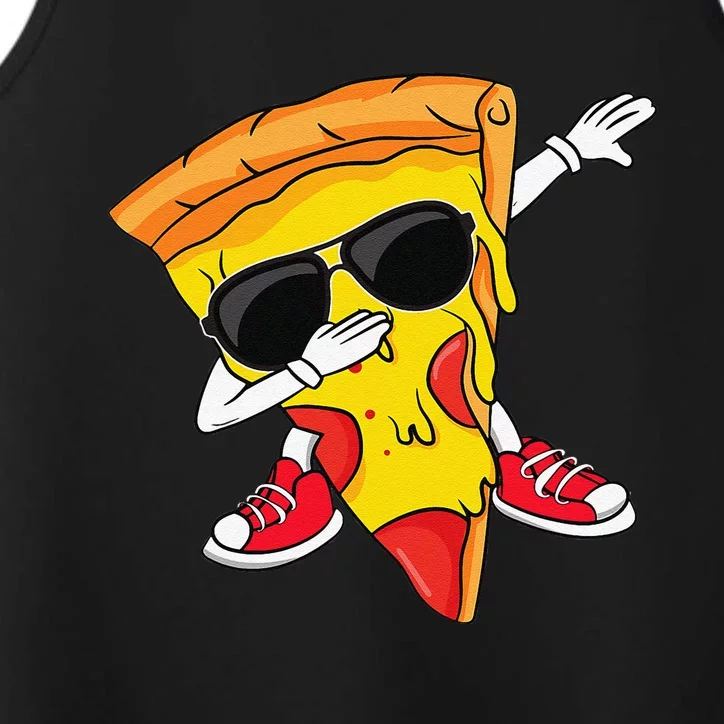 Funny Dabbing Pizza Slice Dance Pizza Lover Performance Tank