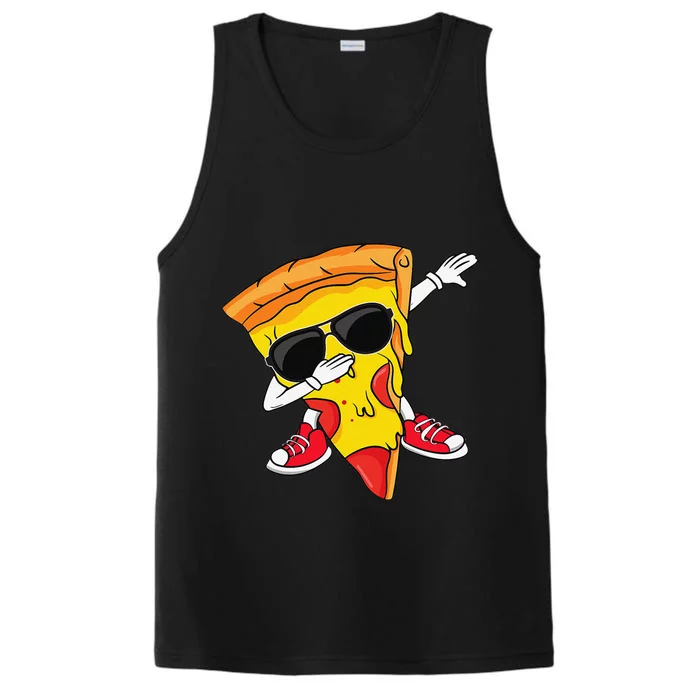 Funny Dabbing Pizza Slice Dance Pizza Lover Performance Tank