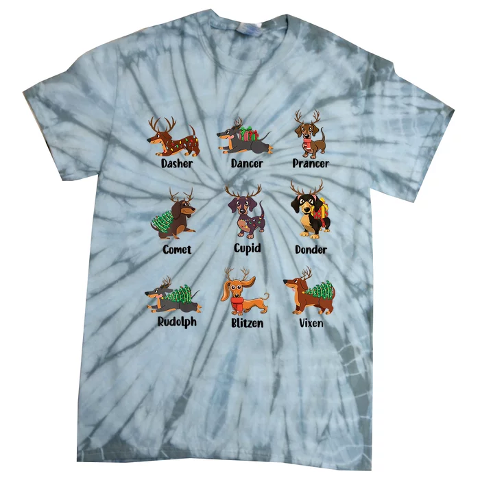 Funny Dachshund Puppies Christmas Gift Ornat Gift Tie-Dye T-Shirt