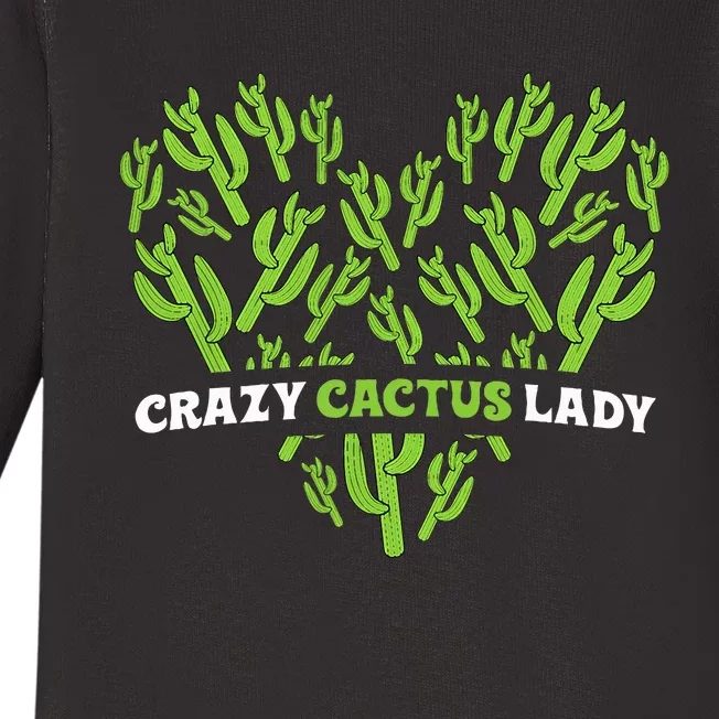 Funny Desert Plant Lover Outfit with Crazy Cactus Vibes Baby Long Sleeve Bodysuit