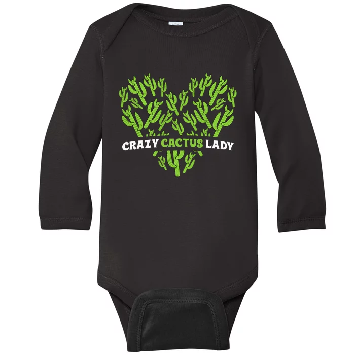 Funny Desert Plant Lover Outfit with Crazy Cactus Vibes Baby Long Sleeve Bodysuit