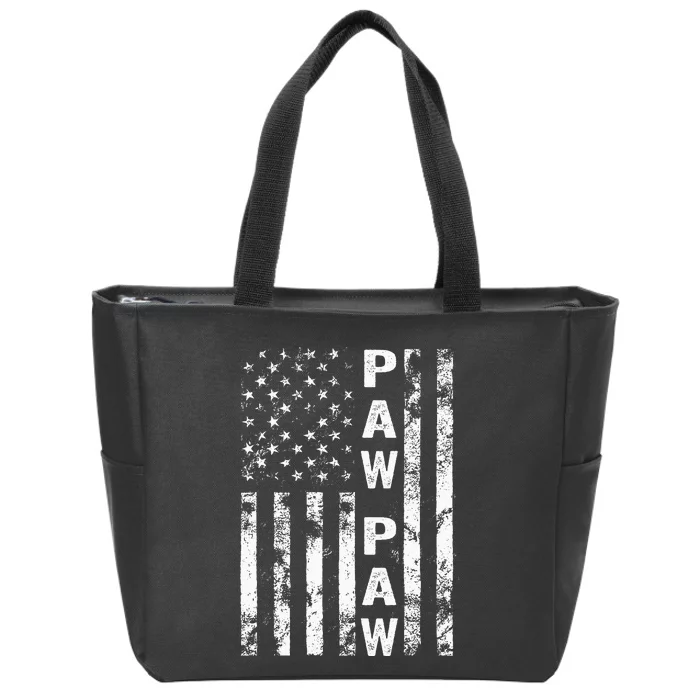 Fathers Day Paw Paw America Flag Gift Zip Tote Bag