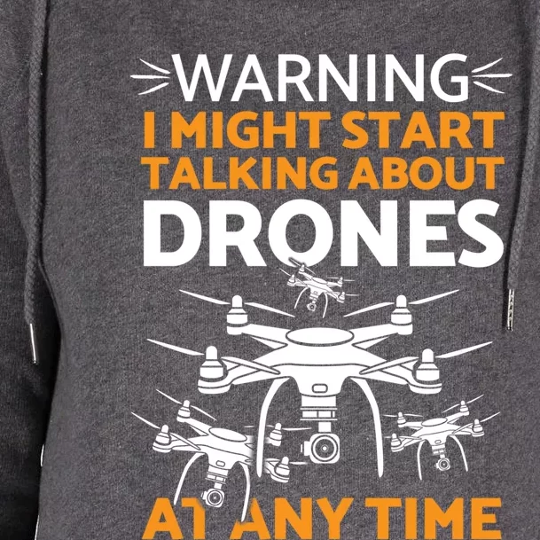 Funny Drone Pilot Cool Gift Womens Funnel Neck Pullover Hood