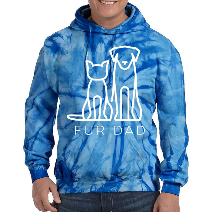 Fur Dad Pet Lover Cat Dog Dad Husband Funny Fathers Day Wife Tie Dye Hoodie