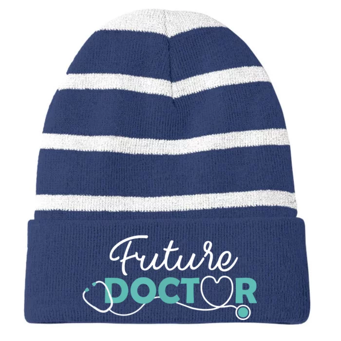 Future Doctor Pre Med Outfit Medical Student Gift Striped Beanie with Solid Band