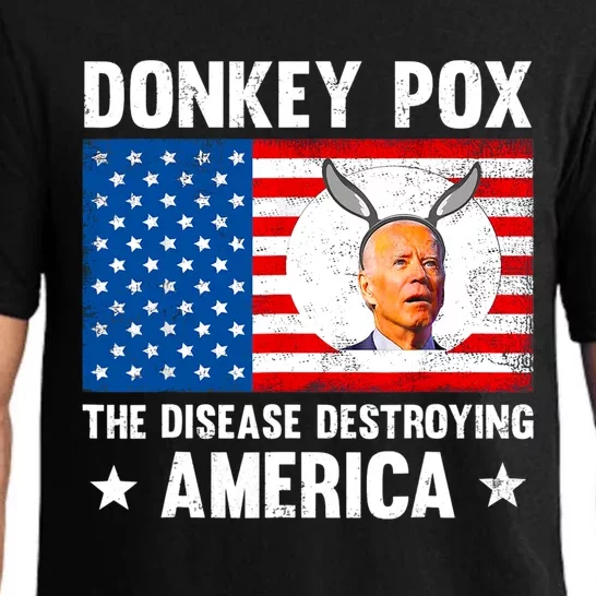 Funny Donkey Pox The Disease Destroying America Anti Biden Pajama Set