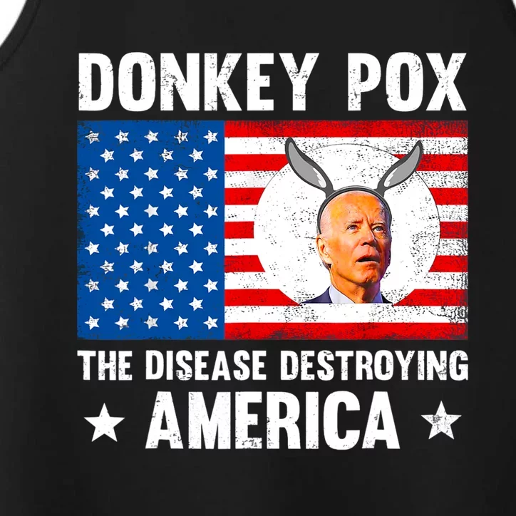 Funny Donkey Pox The Disease Destroying America Anti Biden Performance Tank