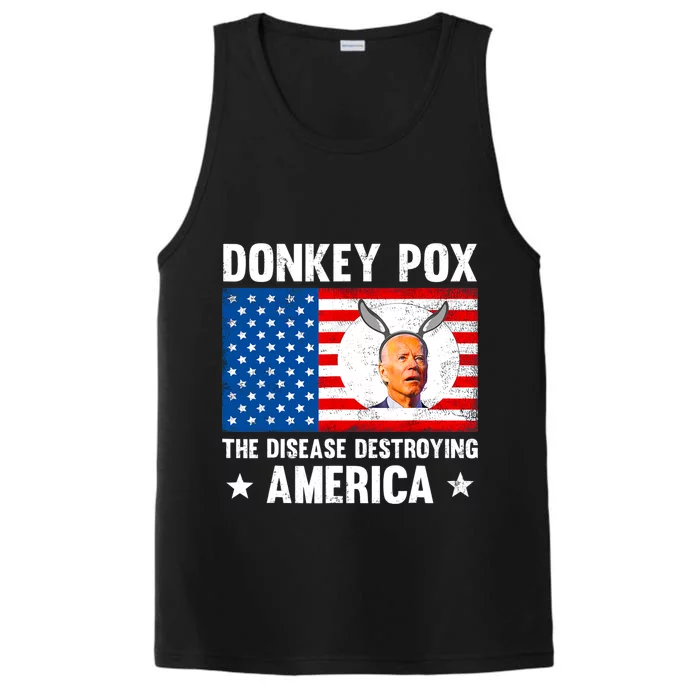 Funny Donkey Pox The Disease Destroying America Anti Biden Performance Tank