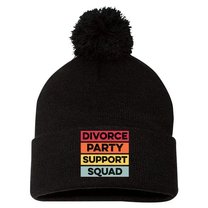 Funny Divorce Party Support Squad Celebration Pom Pom 12in Knit Beanie