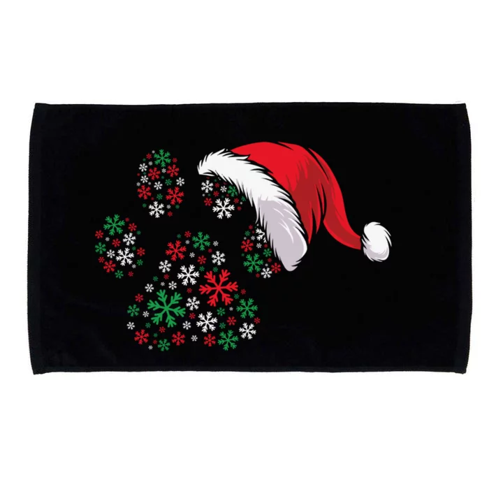 Funny Dog Paw Santa Hat Christmas Puppy Dog Lover Cool Gift Microfiber Hand Towel