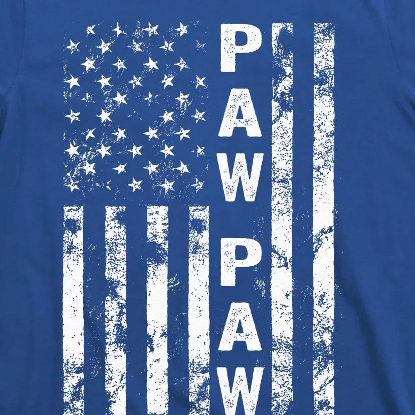 Fathers Day Paw Paw America Flag Gift T-Shirt