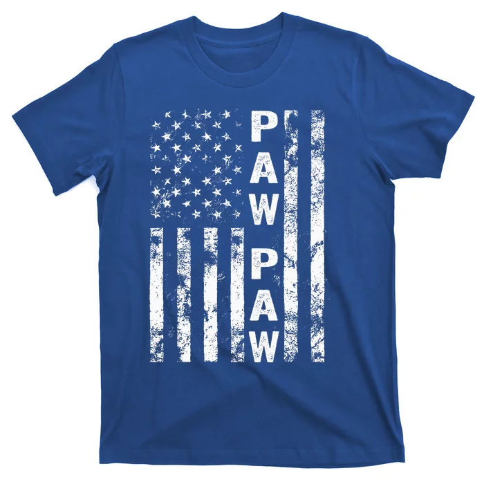 Fathers Day Paw Paw America Flag Gift T-Shirt