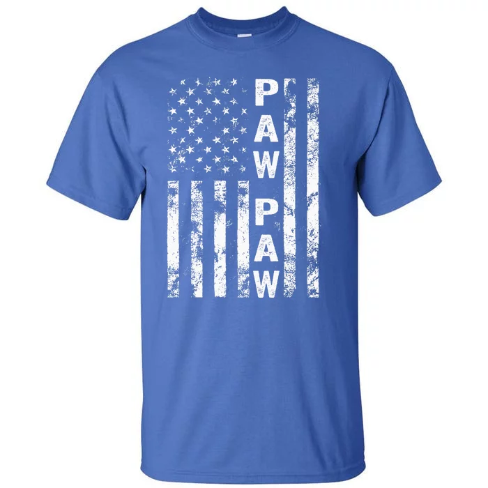 Fathers Day Paw Paw America Flag Gift Tall T-Shirt