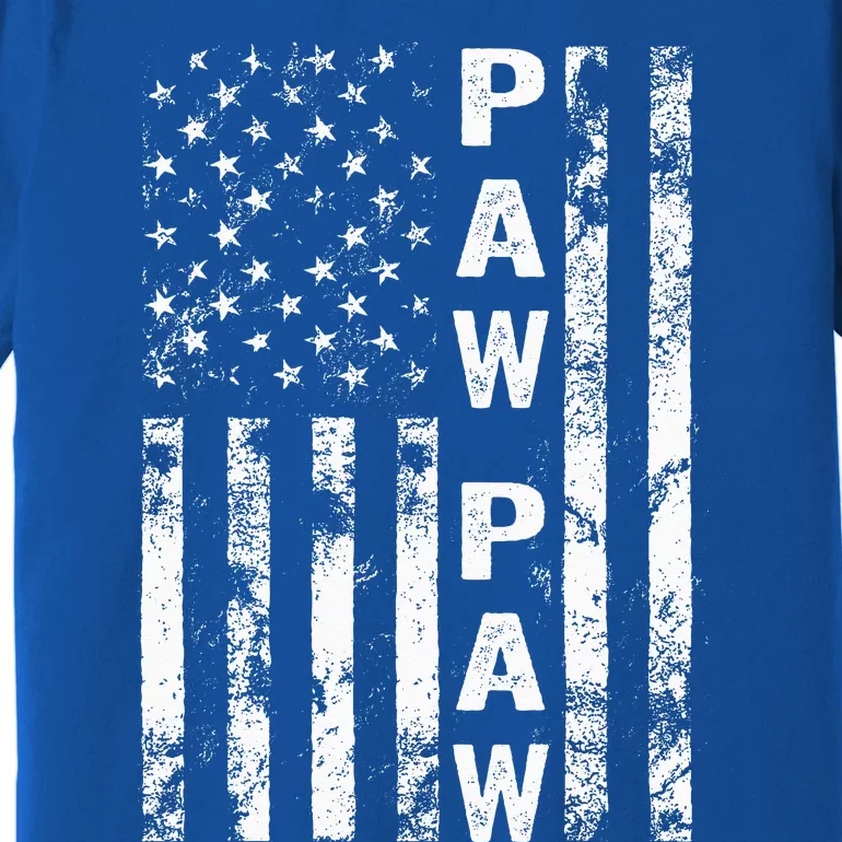 Fathers Day Paw Paw America Flag Gift Premium T-Shirt