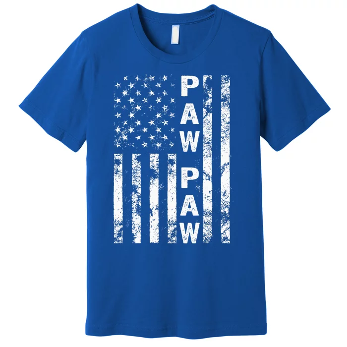 Fathers Day Paw Paw America Flag Gift Premium T-Shirt