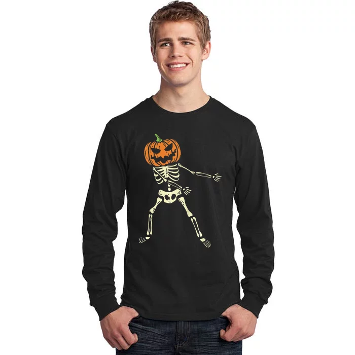 Floss Dance Pumpkin Halloween Flossing Skeleton Tall Long Sleeve T-Shirt