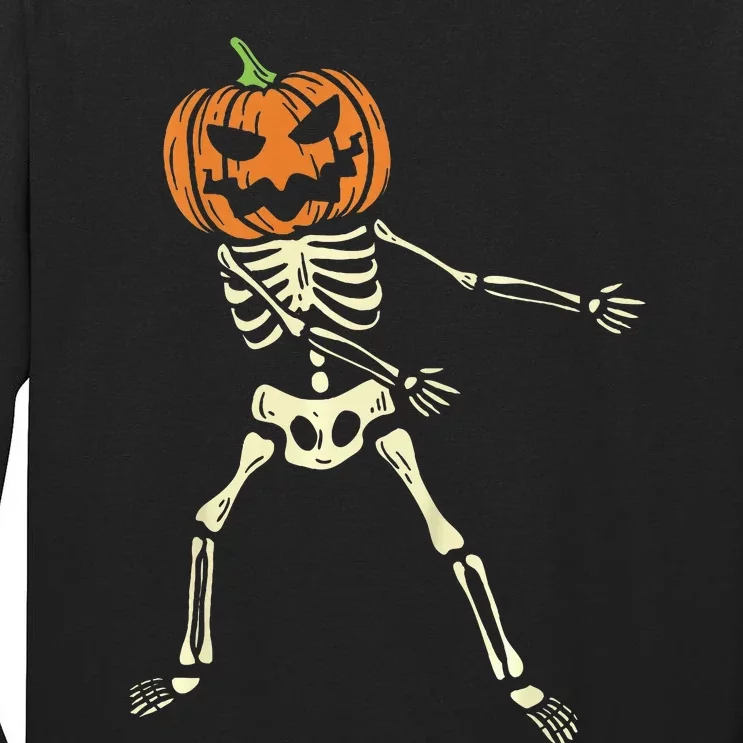 Floss Dance Pumpkin Halloween Flossing Skeleton Tall Long Sleeve T-Shirt