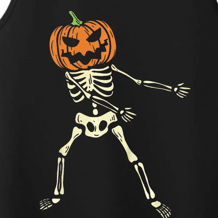 Floss Dance Pumpkin Halloween Flossing Skeleton Performance Tank