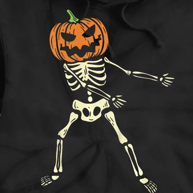 Floss Dance Pumpkin Halloween Flossing Skeleton Tie Dye Hoodie