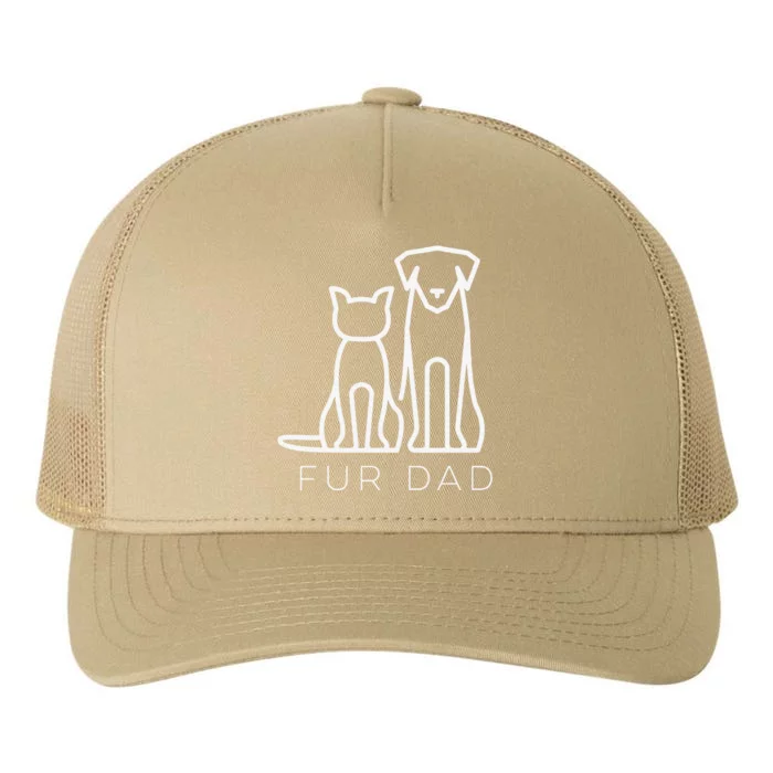 Fur Dad Pet Lover Cat Dog Dad Husband Funny Fathers Day Wife Yupoong Adult 5-Panel Trucker Hat