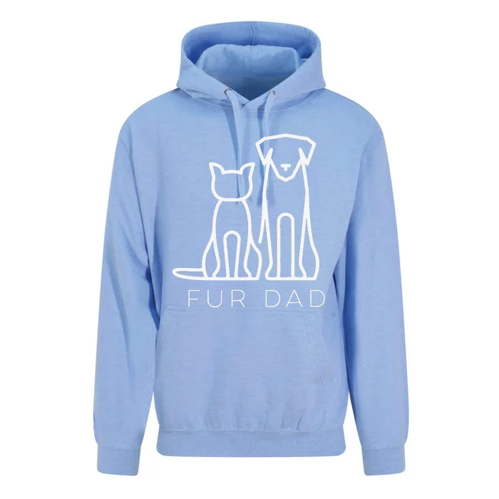 Fur Dad Pet Lover Cat Dog Dad Husband Funny Fathers Day Unisex Surf Hoodie