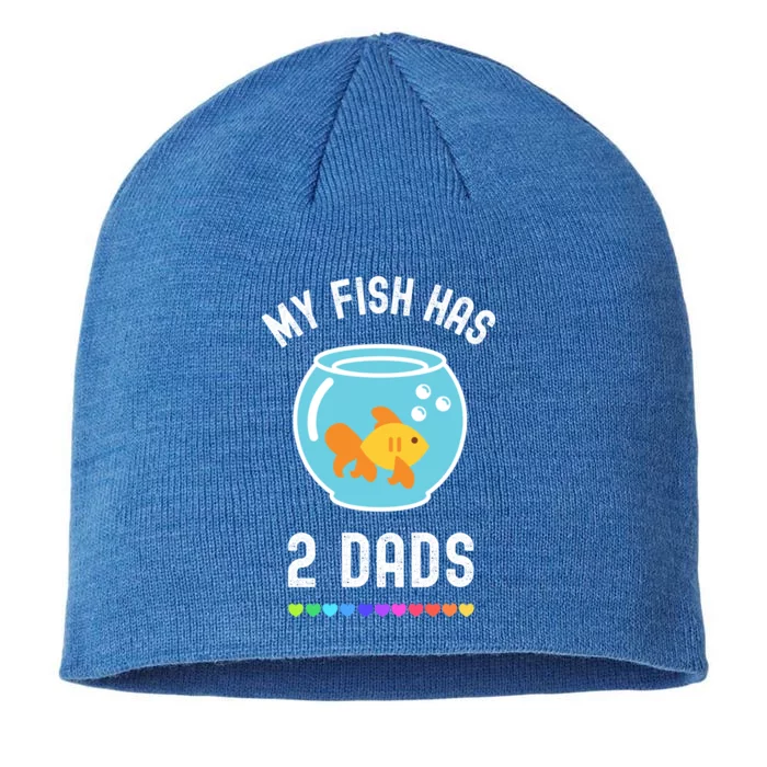 Fish Dad Pride Lgbt Lgbtq Rainbow Cute Pet Fish Dad Funny Gift 8 1/2in Sustainable Knit Beanie