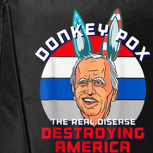 Funny Donkey Pox The Disease Destroying Anti Biden Joke Pun City Backpack