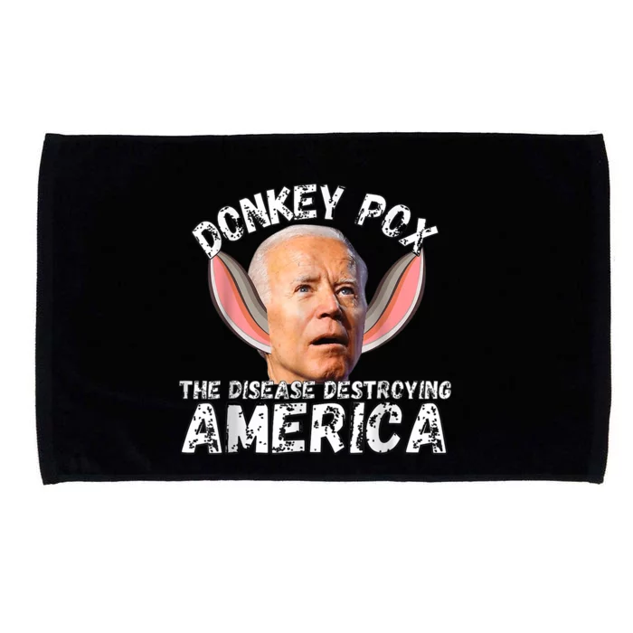 Funny Donkey Pox The Disease Destroying Anti Biden Joke Pun Microfiber Hand Towel