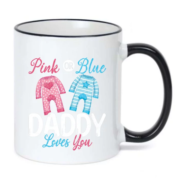 Future Dad Pink Or Blue Daddy Loves You Gender Reveal Gift Black Color Changing Mug