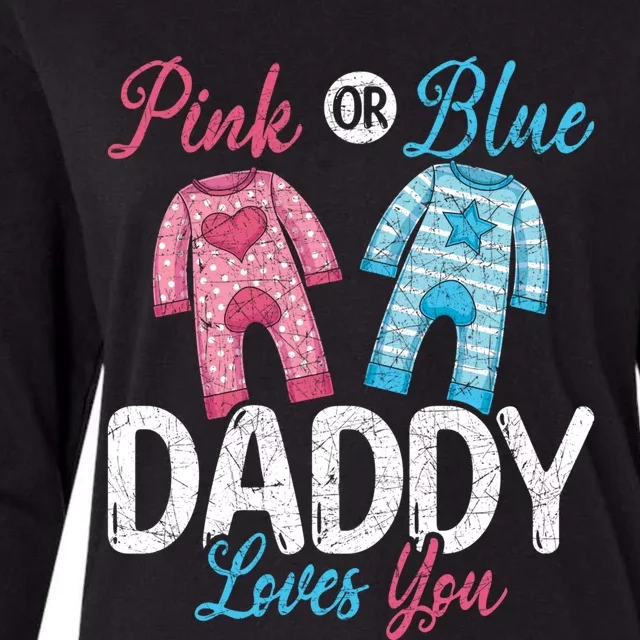 Future Dad Pink Or Blue Daddy Loves You Gender Reveal Gift Womens Cotton Relaxed Long Sleeve T-Shirt