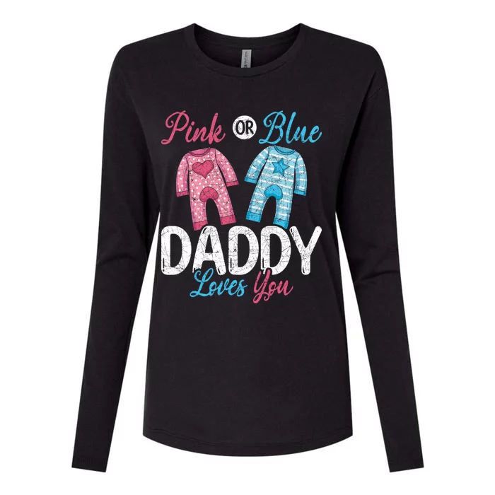 Future Dad Pink Or Blue Daddy Loves You Gender Reveal Gift Womens Cotton Relaxed Long Sleeve T-Shirt