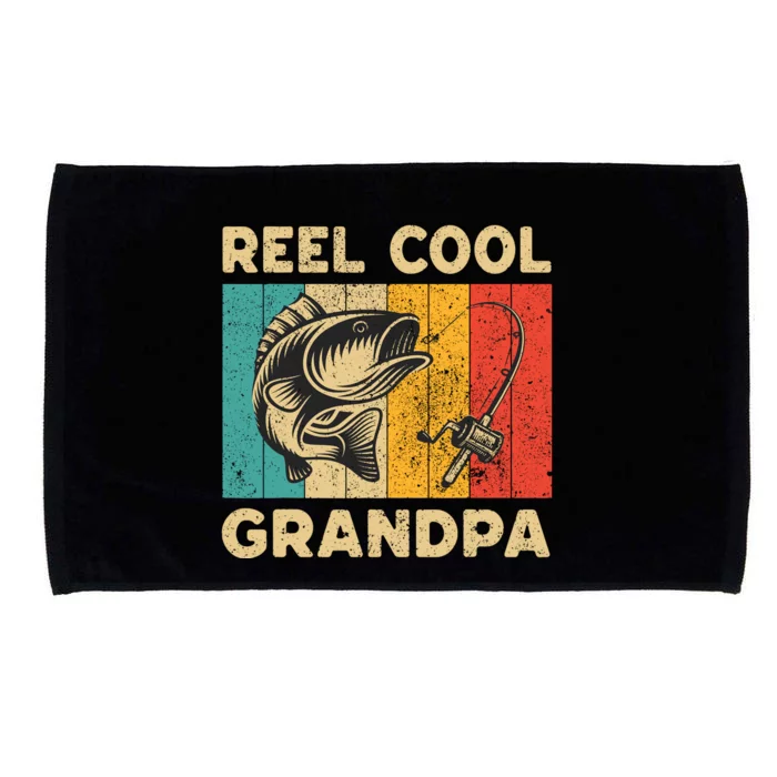 FatherS Day Present Funny Fishing Reel Cool Grandpa Microfiber Hand Towel