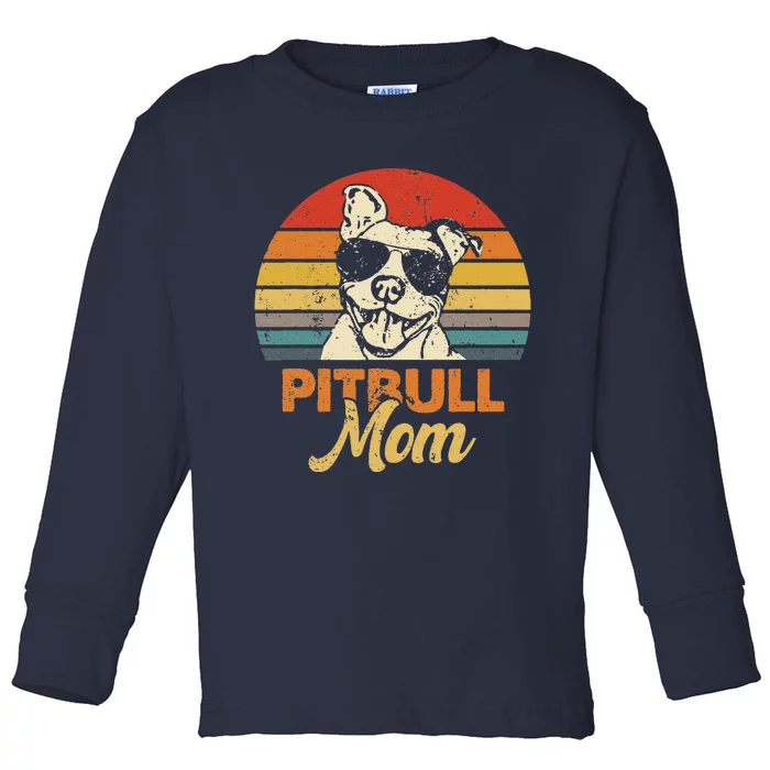 Funny Dog Pitbull Mom Pittie Mom Mother's Day Toddler Long Sleeve Shirt