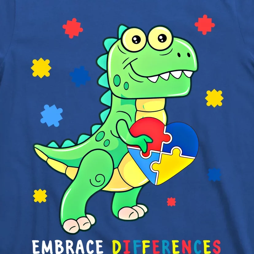 Funny Dinosaur Puzzle Piece Autism Awareness Cool Gift T-Shirt