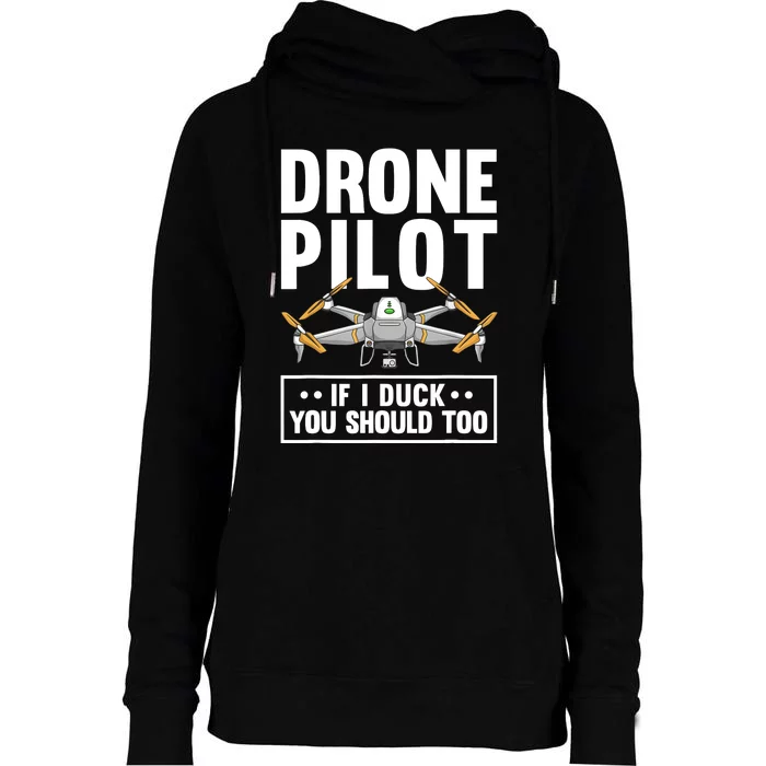 Funny Drone Pilot For RC Racing Pilots Flying FPV Womens Funnel Neck Pullover Hood